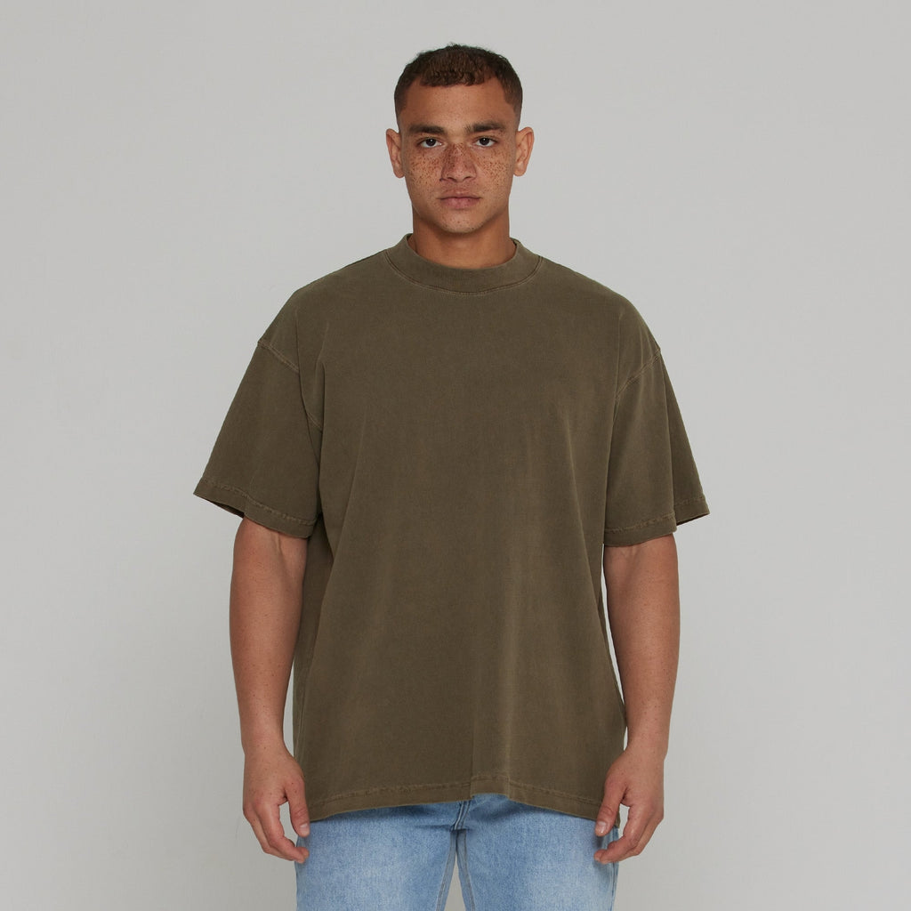 Talentless Mock Neck Tee Military Green