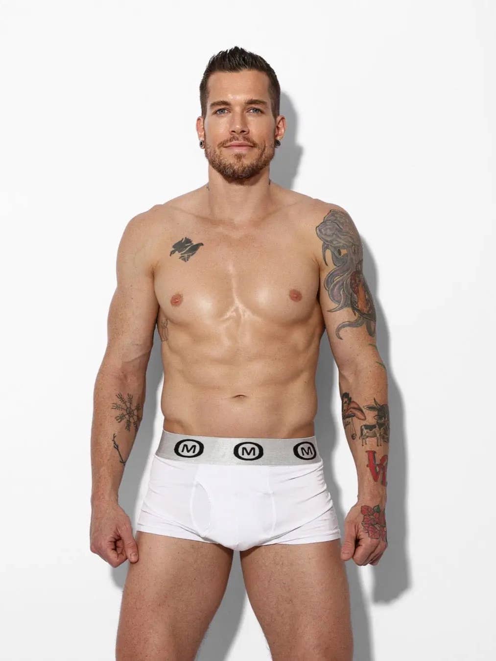 Mounderwear Modal Spandex Boxer Brief White