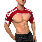 Adidas Sport Shoulders Red Crop Top BY SNEAKERMASK