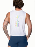 BIKE Crop Pride Tank - White