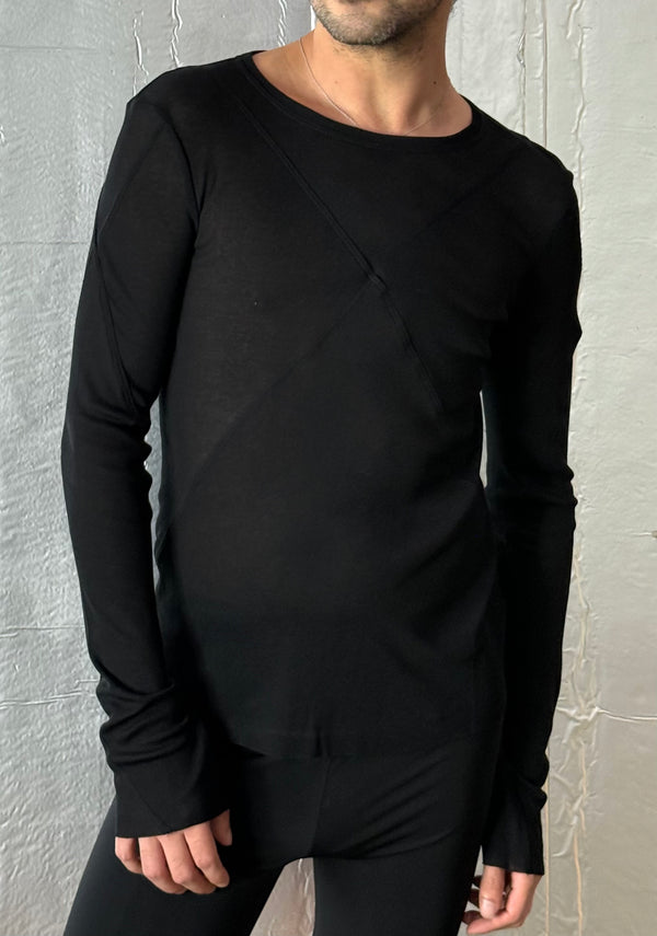 Jordanluca BLUES LONGSLEEVE TOP BLACK