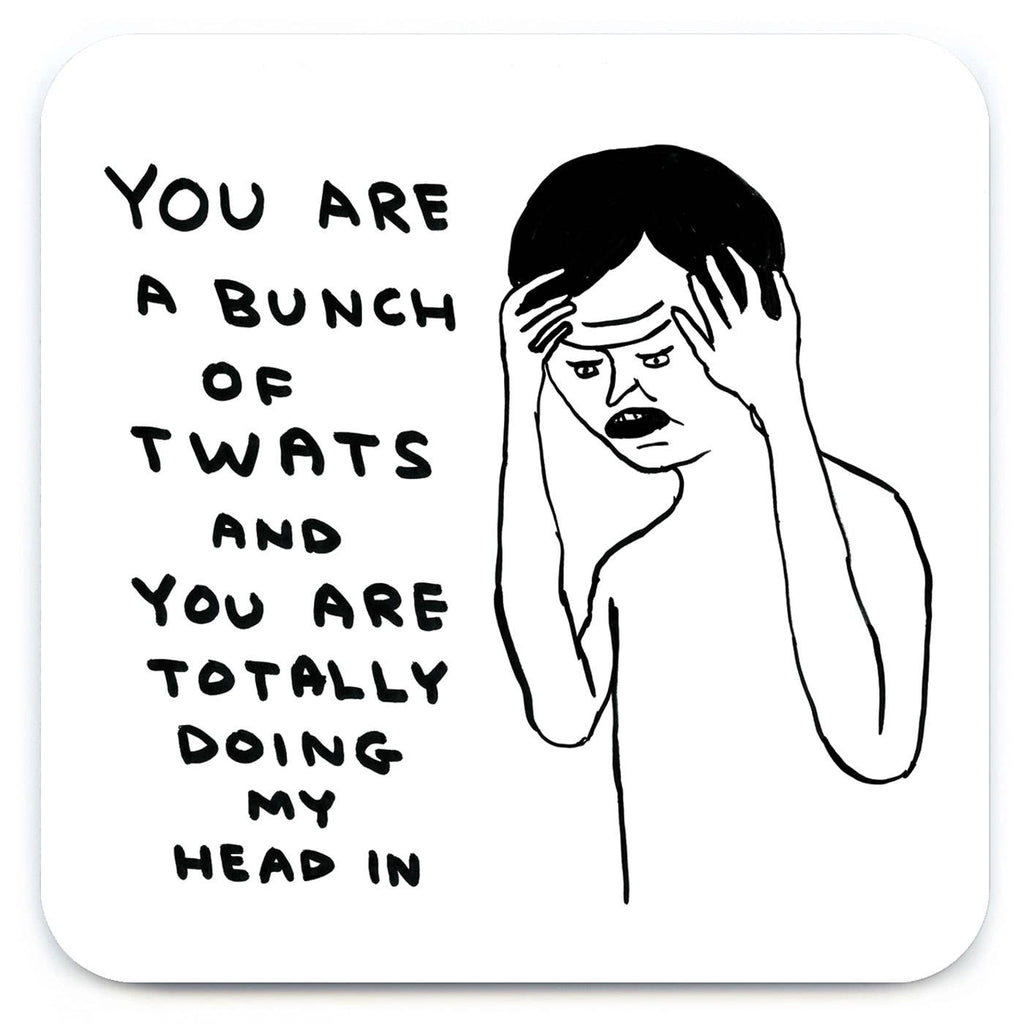 David Shrigley Coaster - Bunch Of Twats