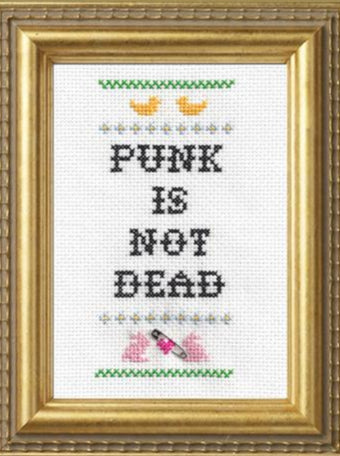 Punk Is Not Dead (w/ Tiny Safety Pin!) - Cross Stitch