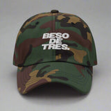 Beso De Tres Dad Hat in Green Camo
