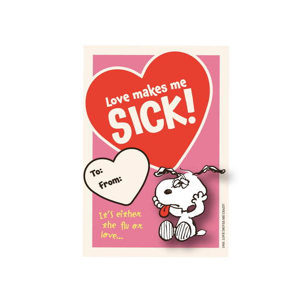 Snoopy V Day Love Sick Pin Card
