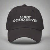 I Like Good Boys Dad Hat by YES HOMO in Dark Grey