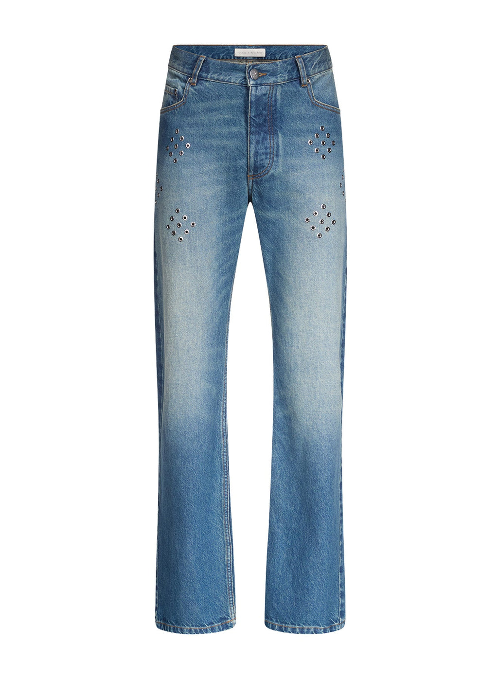 Diamond Eyelet Denim Jeans by LUDOVIC DE SAINT SERNIN