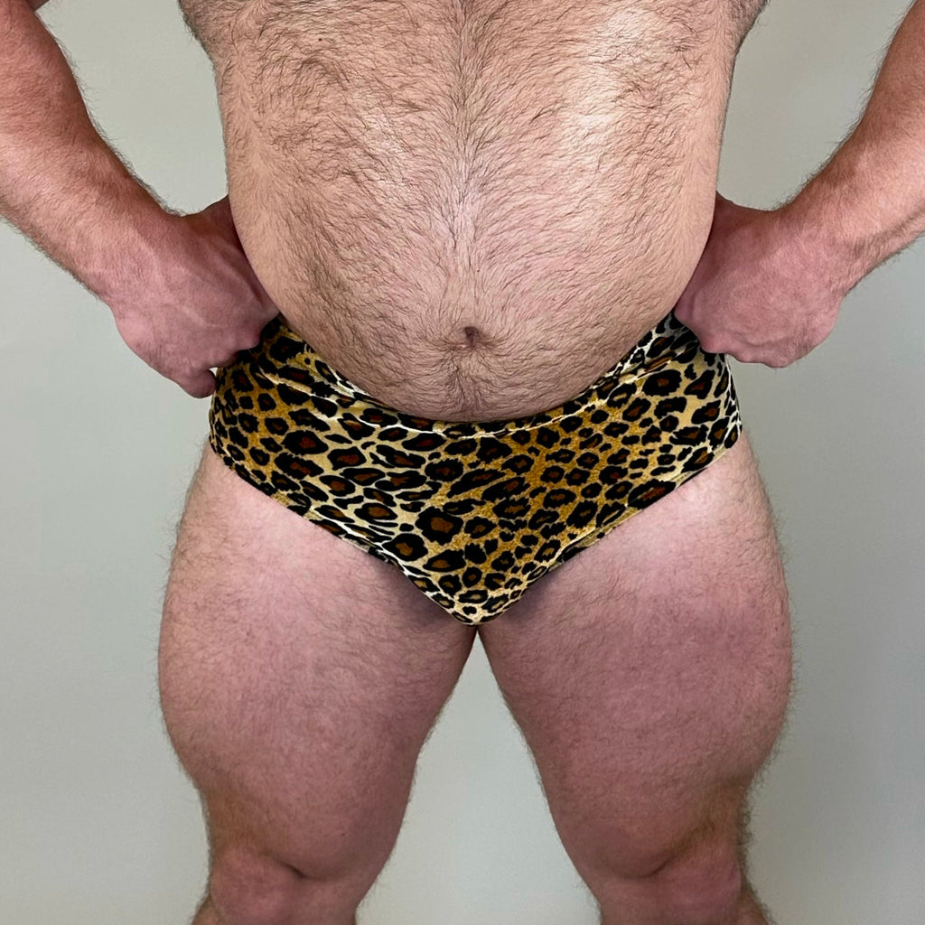 Alfons Dovana Leopard Velvet/Mesh Brief