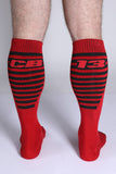 CELLBLOCK 13 Iron Grip Knee High Socks - Red