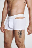 Louis Gabriel Nouchi BOXER WITH ASYMMETRICAL OPENING IN COTTON WHITE