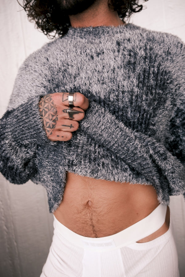 Louis Gabriel Nouchi GRAY FLUFFY SWEATER