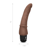 Powercocks 7" Slim Anal Realistic Vibrator Dark Brown