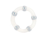 Rings! Metallic Bead Ring Silicone Cock Ring - Clear