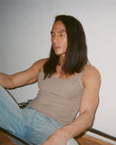 Dominic Albano Ribbed Scoop Neck Tank - Sand