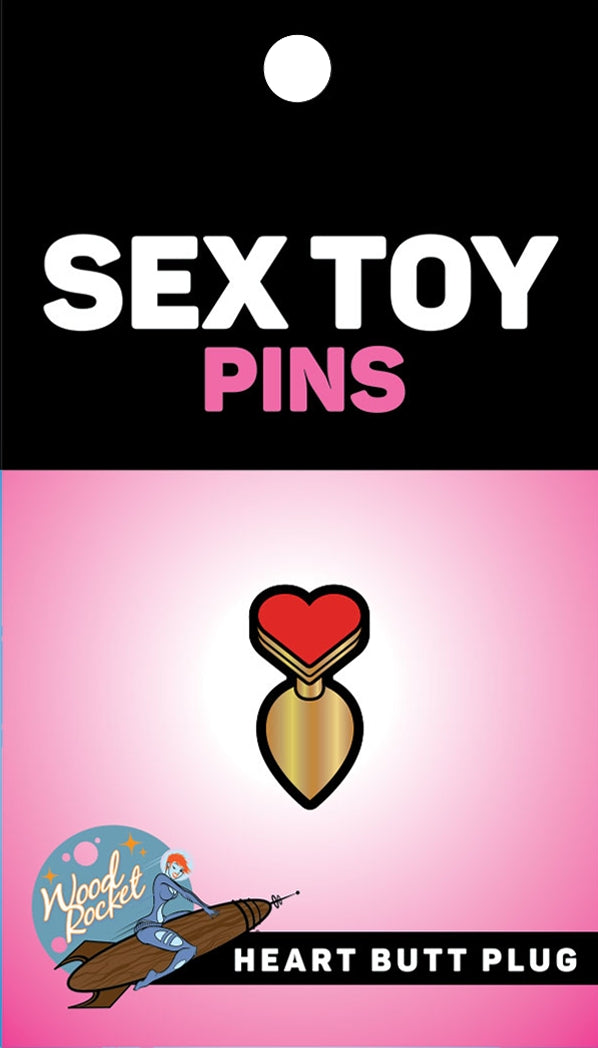 Heart Butt Plug Enamel Pin