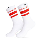 Mounderwear Stripe Athletic Crew Socks Red