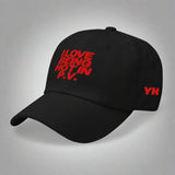I Love Being Hot in P.V. Dad Hat by YES HOMO in Black