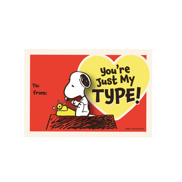Snoopy V Day Just My Type Pin Card
