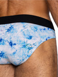 BIKE Stretch Cotton Brief - Indigo Tye Dye