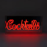 Red 'cocktails' Acrylic Box Neon Light