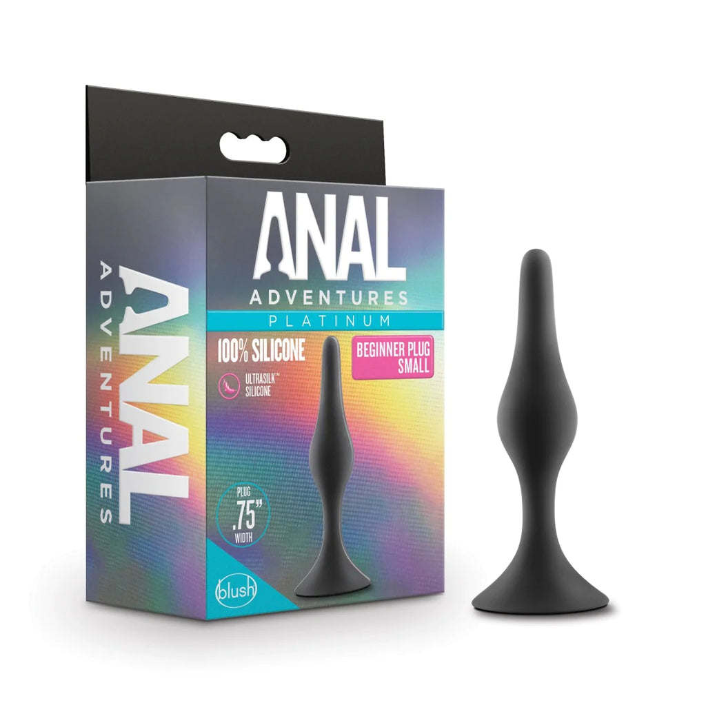 Anal Adventures Platinum Beginner Black 3.25-Inch Anal Plug