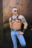 TOM OF FINLAND SUNGLASSES SILVER WITH BLACK LENSES