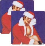 Tom of Finland Santa Daddy Wood Coaster
