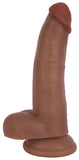 8" BARESKIN DILDO BY JOCK w. BALLS - Dark