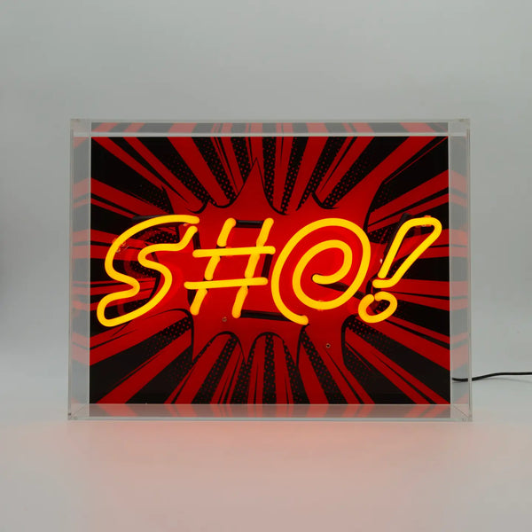 's#@!' Large Glass Neon Box Sign