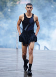 GMBH BOXING SHORTS W FRINGES BLACK