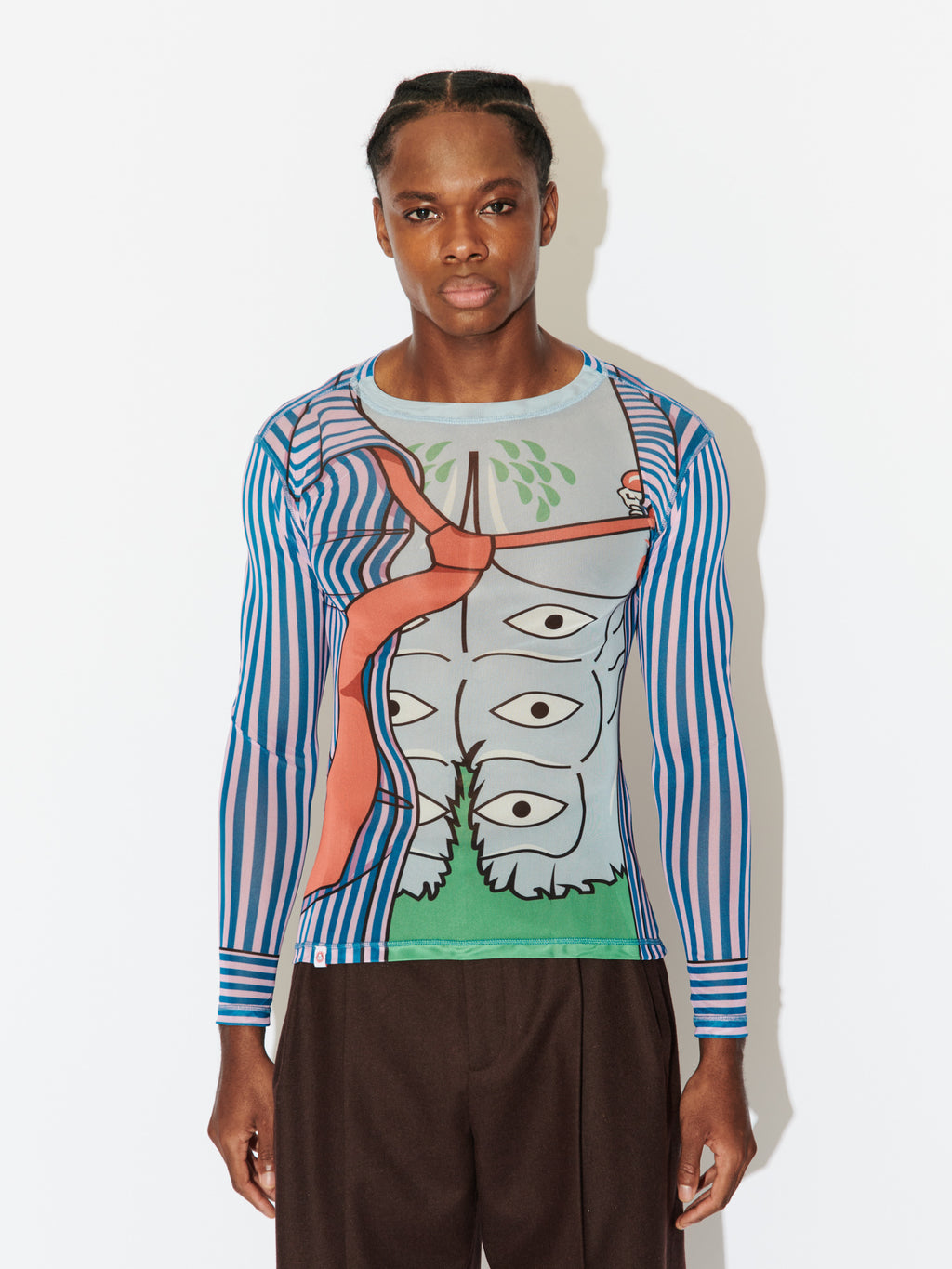 LOVERBOY BY CHARLES JEFFREY SPOWERMESH LONG SLEEVE TEE