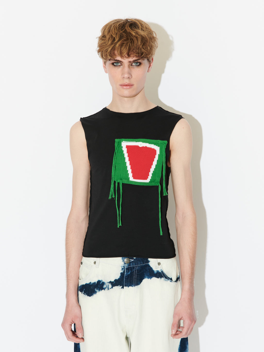 LOVERBOY BY CHARLES JEFFREY TANK TOP WITH KNIT PATCH