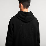 Talentless Circle Logo Embroidered Hoodie Pitch Black