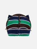 LOVERBOY BY CHARLES JEFFREY CHUNKY EARS BEANIE in GREEN NAVY BROWN