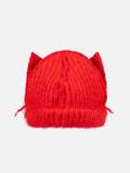 LOVERBOY BY CHARLES JEFFREY MOHAIR CHUNKY EARS BEANIE in RED