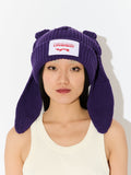 LOVERBOY BY CHARLES JEFFREY CHUNKY RABBIT BEANIE in Purple