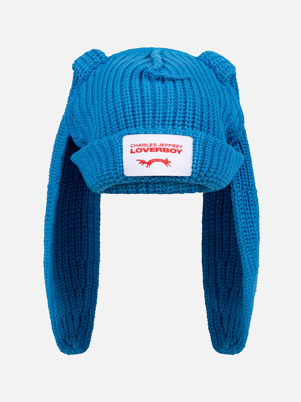 LOVERBOY BY CHARLES JEFFREY CHUNKY RABBIT BEANIE in Blue
