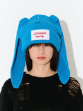 LOVERBOY BY CHARLES JEFFREY CHUNKY RABBIT BEANIE in LIGHT BLUE