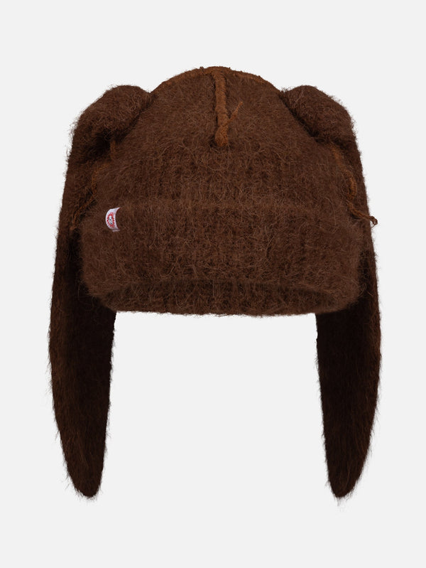 LOVERBOY BY CHARLES JEFFREY ALPACA CHUNKY RABBIT BEANIE in BROWN