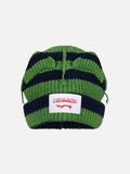 LOVERBOY BY CHARLES JEFFREY SUPERSIZED CHUNKY EARS BEANIE in GREEN NAVY