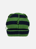 LOVERBOY BY CHARLES JEFFREY SUPERSIZED CHUNKY EARS BEANIE in GREEN NAVY