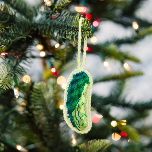 Pickle Needlepoint Ornament