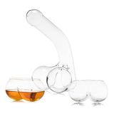 Penis Whiskey Decanter With Two Whiskey Glasses