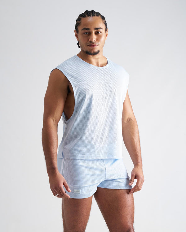TEAMM8 S.S.C. Mesh Muscle Tank - Light Blue