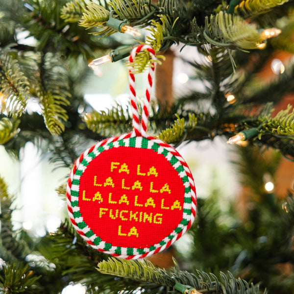 Fa La La Needlepoint Ornament