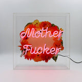 'Mother F*cker' Large Glass Neon Sign: Pink