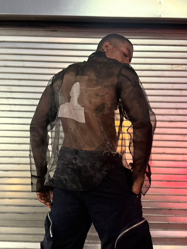 Eckhaus Latta FW24 Transparent Shirt Black