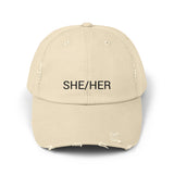 SHE/HER Distressed Cap in 6 colors