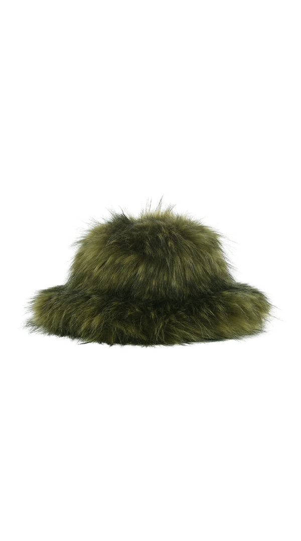 TYLER LAMBERT FURRY BUCKET HAT GREEN