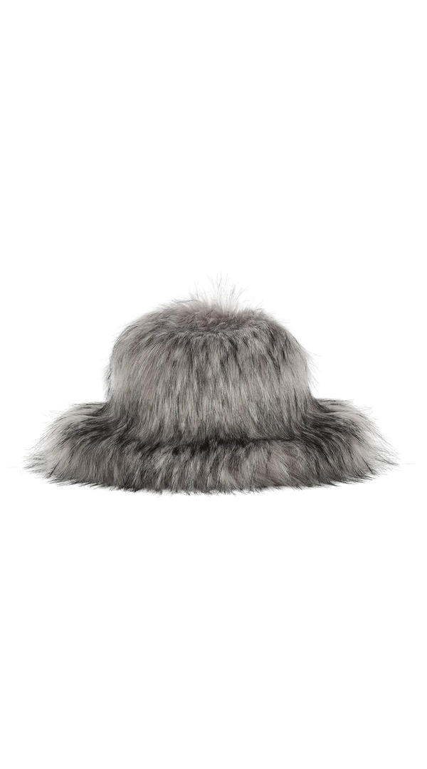 TYLER LAMBERT FURRY BUCKET HAT GREY